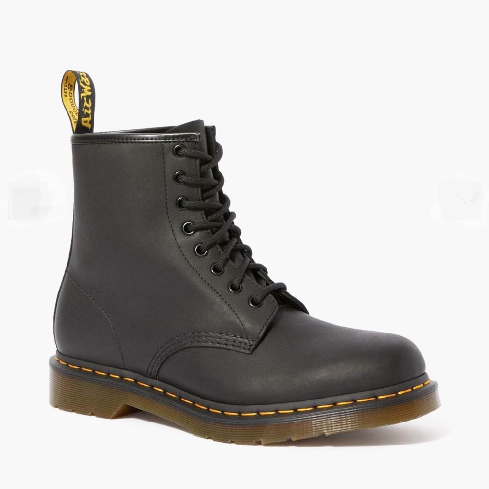 Dr. Martens 1460 Black Greasy Leather Lace Up Boots